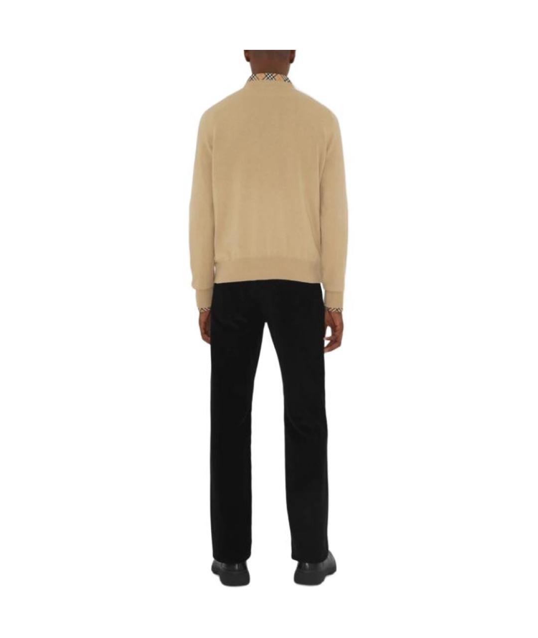 BURBERRY Бежевый кашемировый джемпер / свитер, фото 3