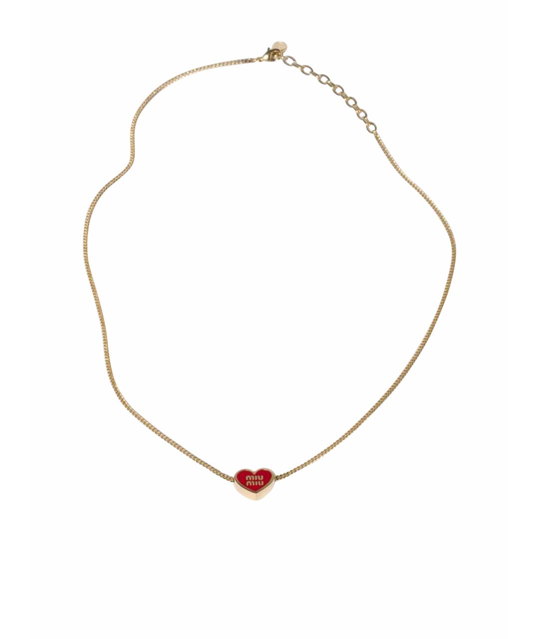MIU MIU Золотая металлическая подвеска, фото 1