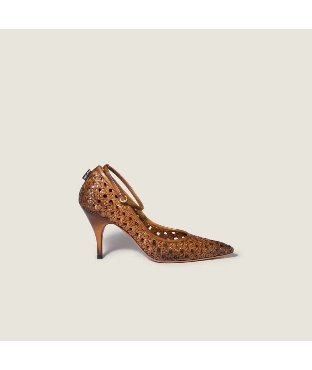 MIU MIU Коричневые кожаные туфли, фото 5