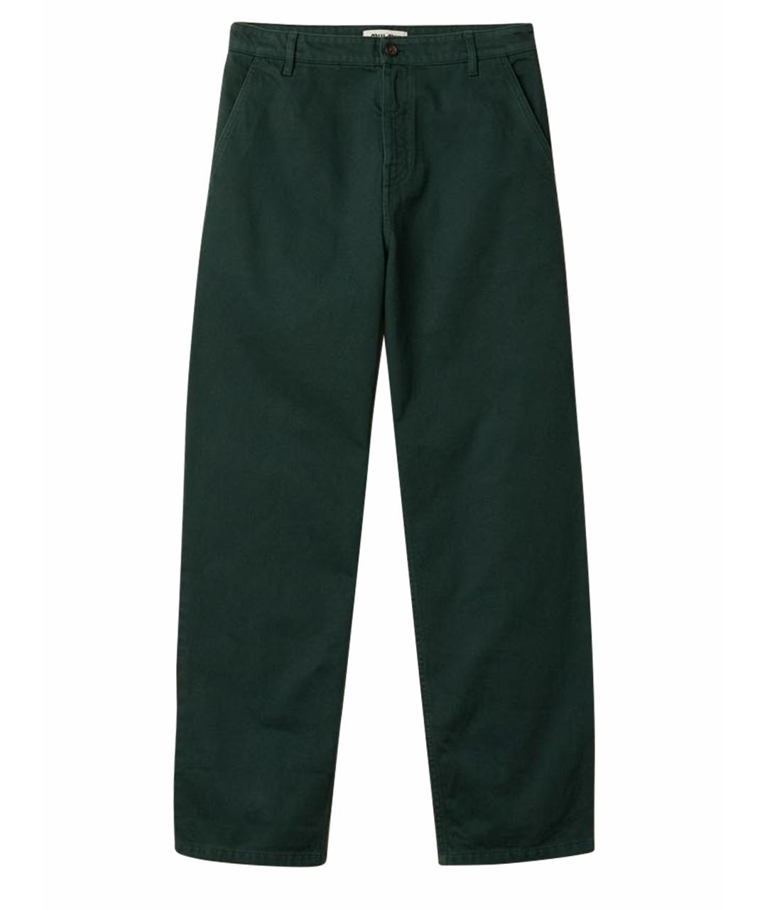 MIU MIU Зеленые хлопковые брюки широкие, фото 1