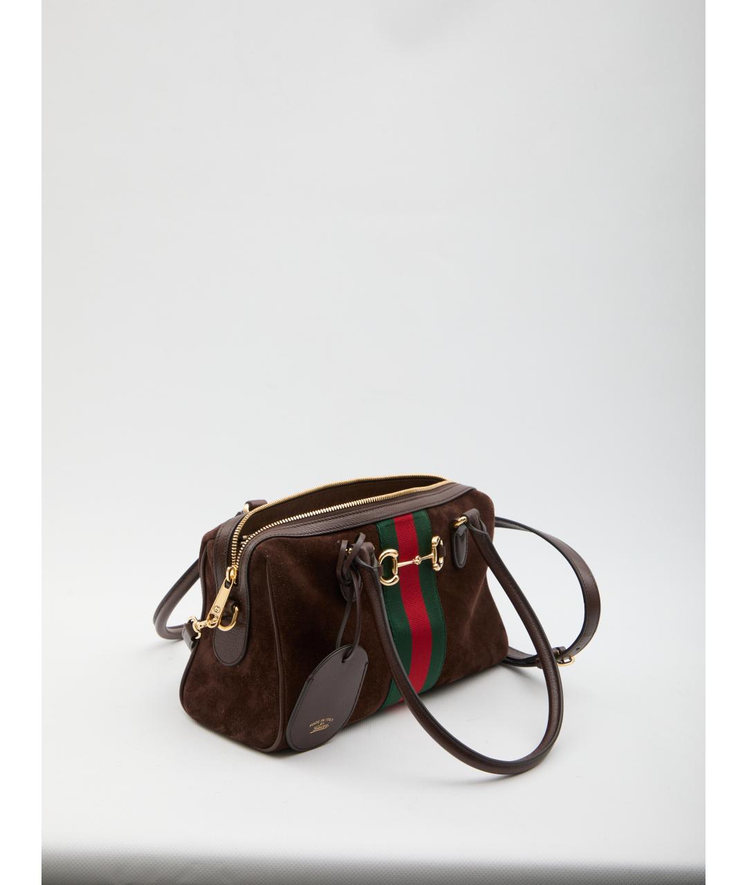 GUCCI Коричневая кожаная сумка через плечо, фото 4