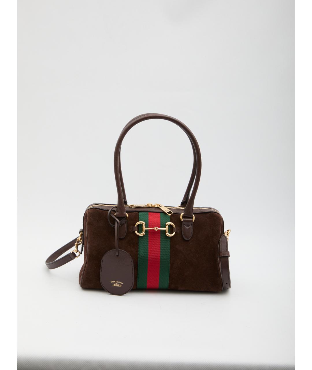 GUCCI Коричневая кожаная сумка через плечо, фото 5