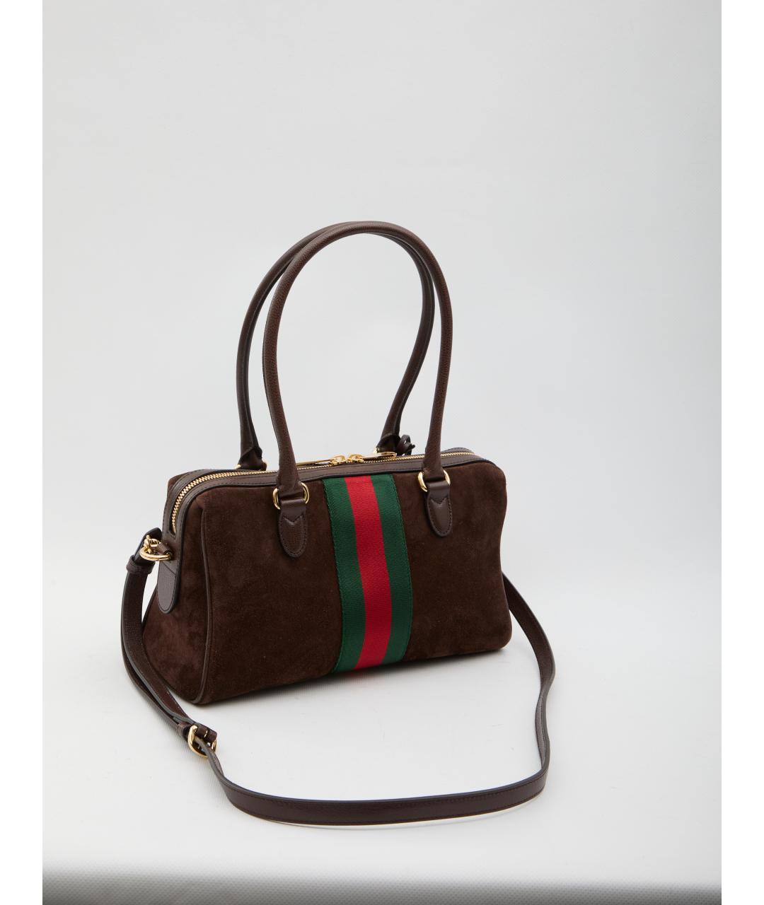 GUCCI Коричневая кожаная сумка через плечо, фото 2