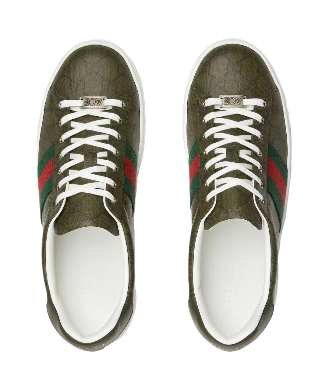 GUCCI Зеленые низкие кроссовки / кеды, фото 4