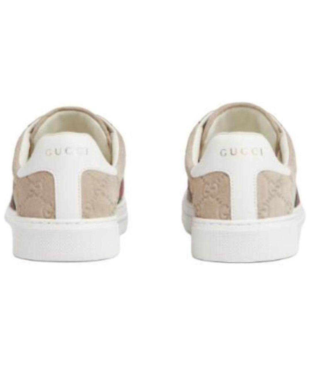 GUCCI Бежевые замшевые кеды, фото 5