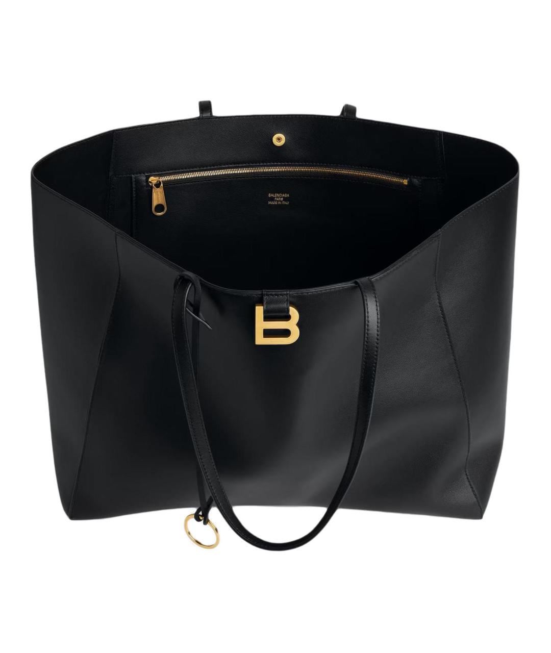 BALENCIAGA Черная кожаная сумка тоут, фото 5