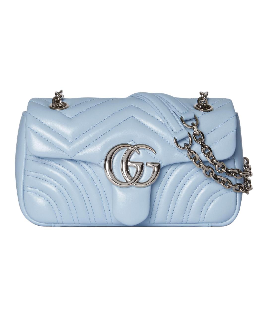 GUCCI Голубая кожаная сумка через плечо, фото 1