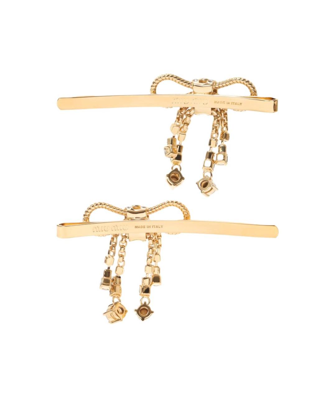 MIU MIU Золотая заколка, фото 2