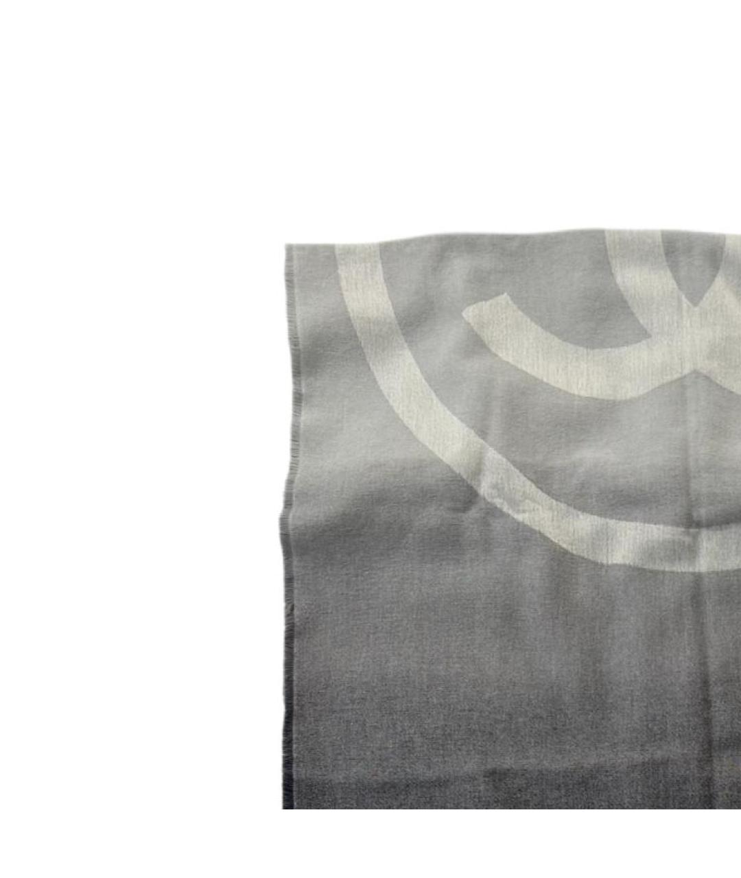 CHANEL Черный кашемировый шарф, фото 2