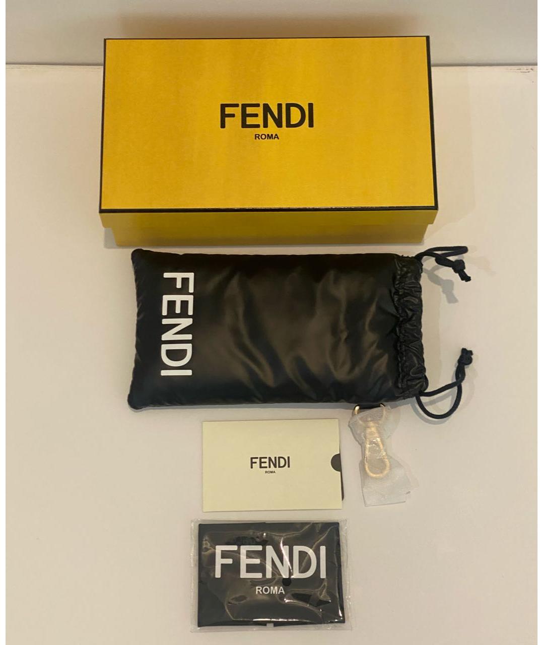 FENDI Черные пластиковые солнцезащитные очки, фото 4
