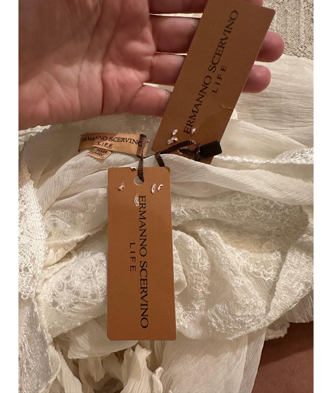 ERMANNO SCERVINO Бежевый шелковый сарафан, фото 3