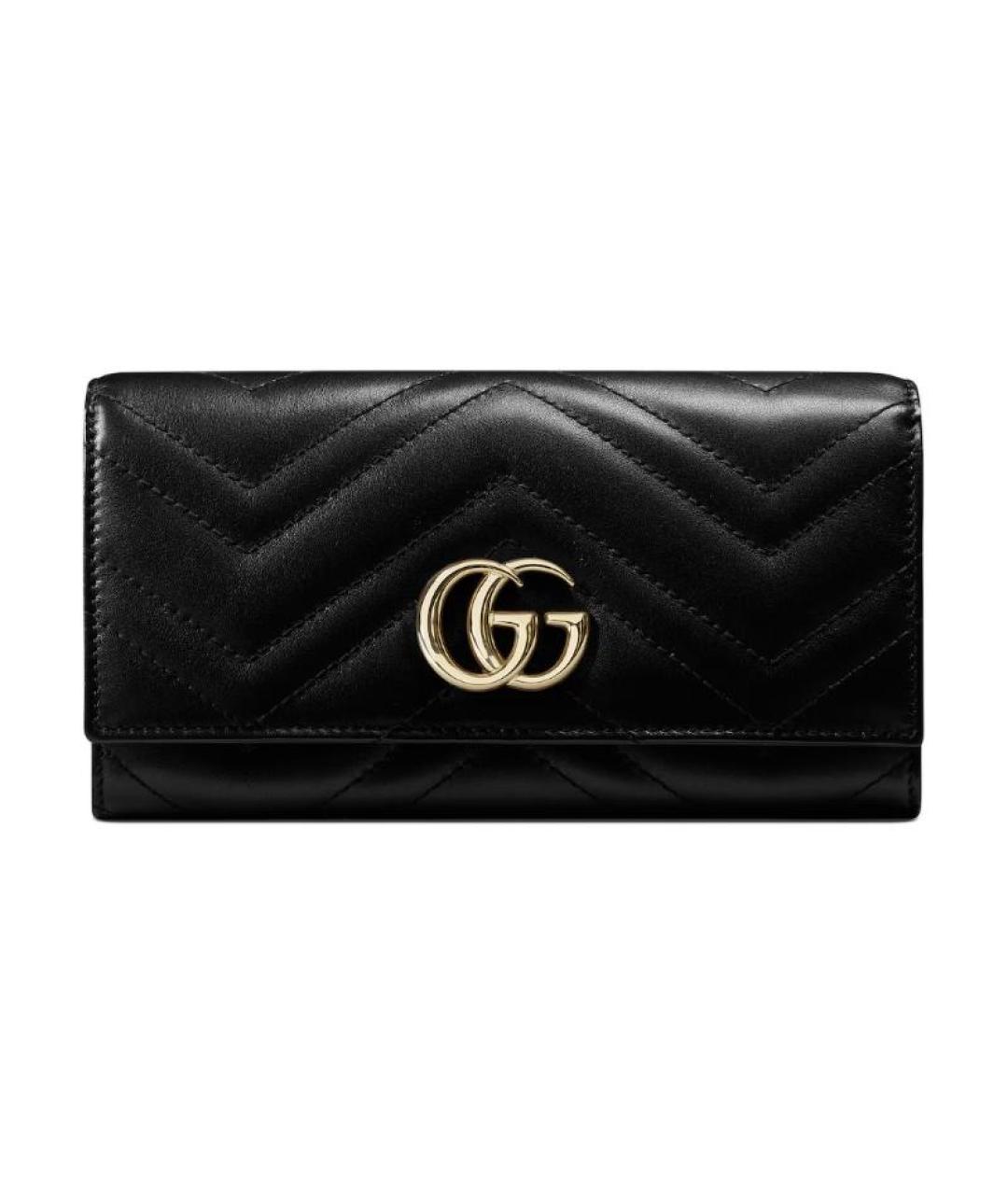 GUCCI Черный кожаный кошелек, фото 1