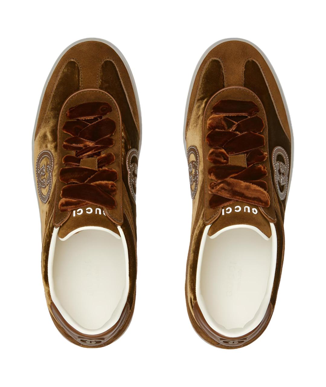 GUCCI Коричневые кеды, фото 4