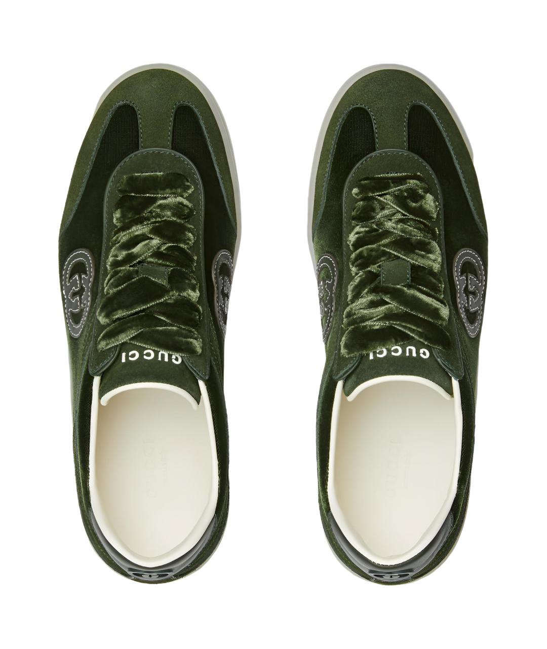 GUCCI Зеленые кеды, фото 4