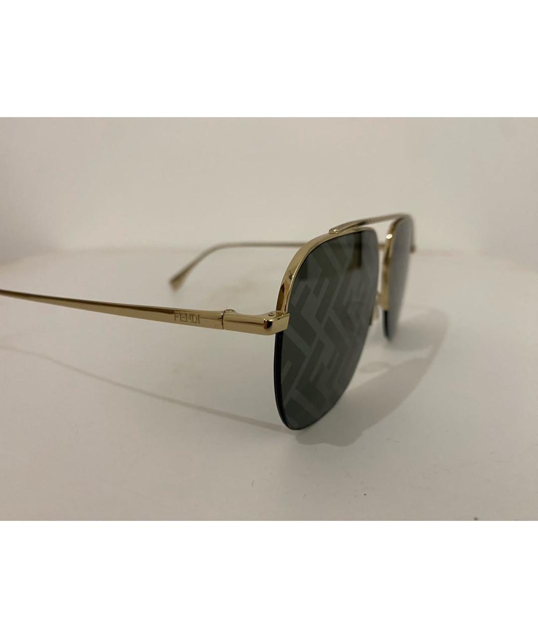 FENDI Черные металлические солнцезащитные очки, фото 3