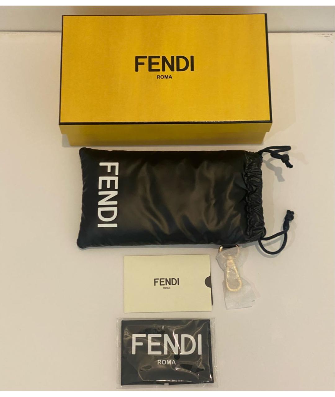 FENDI Черные металлические солнцезащитные очки, фото 4