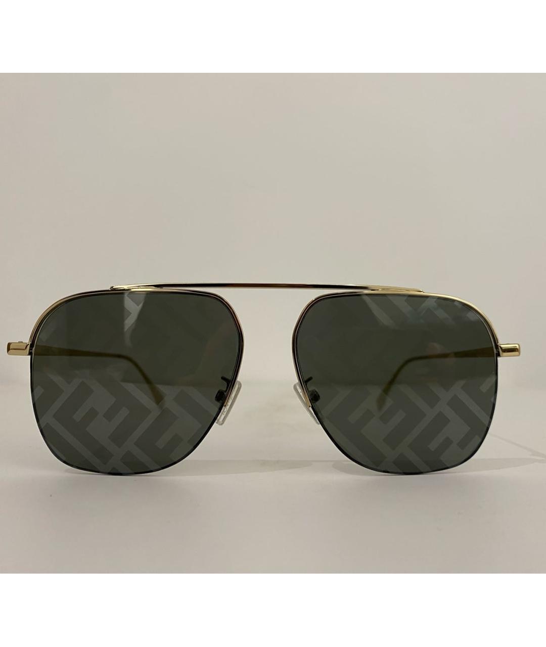 FENDI Черные металлические солнцезащитные очки, фото 5