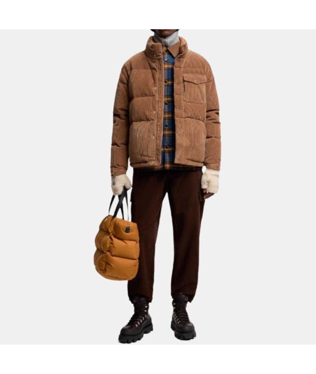 MONCLER Коричневый пуховик, фото 4