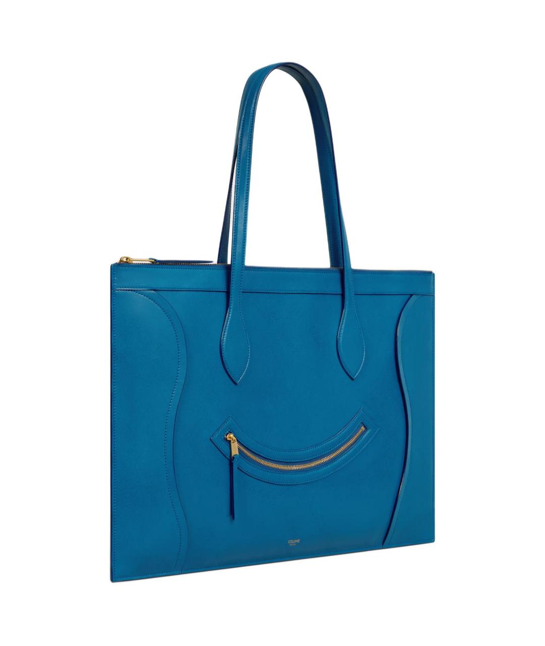 CELINE Синяя кожаная сумка через плечо, фото 2