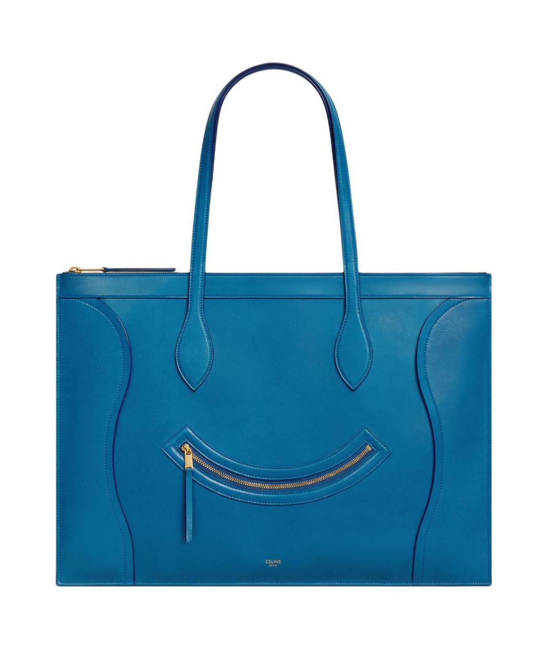 CELINE Синяя кожаная сумка через плечо, фото 1