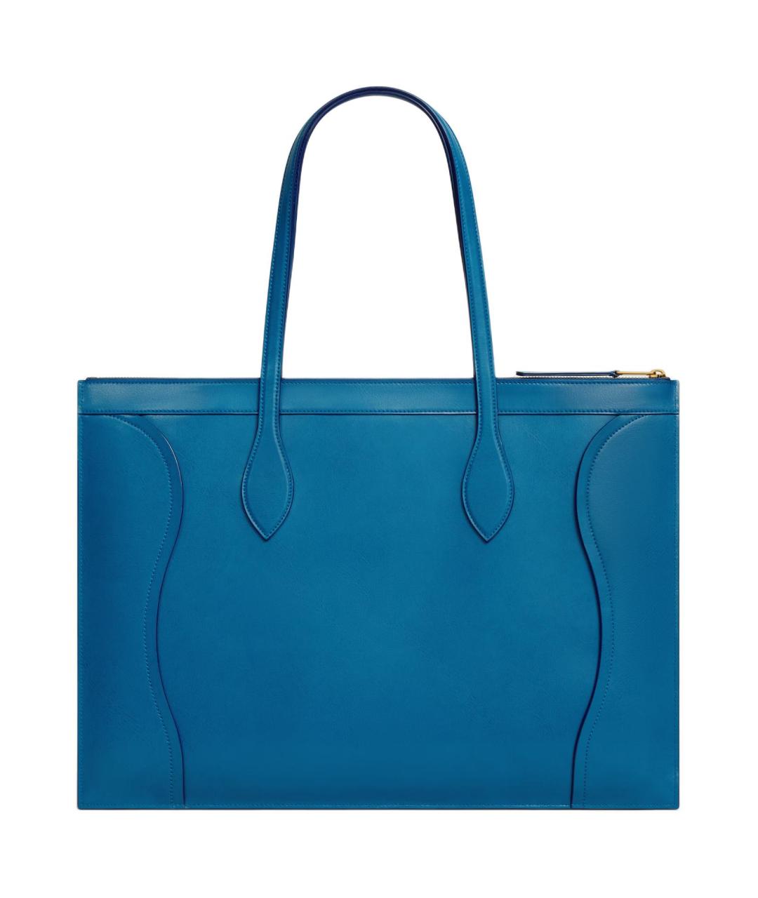 CELINE Синяя кожаная сумка через плечо, фото 3