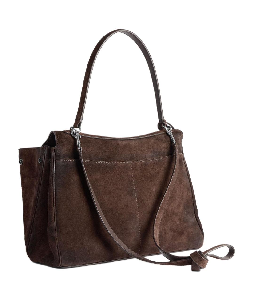 BALENCIAGA Коричневая замшевая сумка через плечо, фото 5