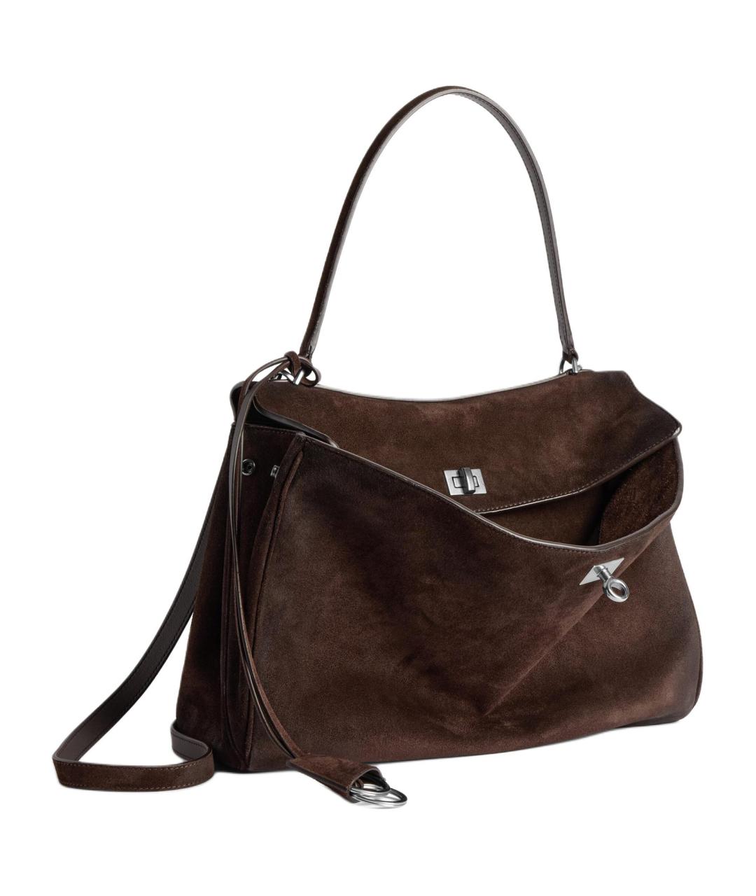 BALENCIAGA Коричневая замшевая сумка через плечо, фото 4