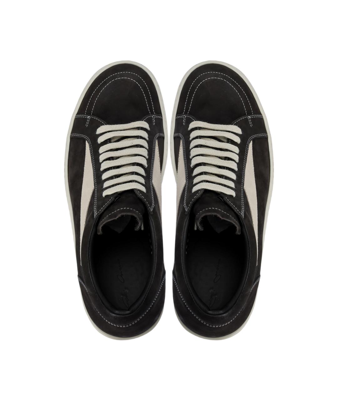 RICK OWENS Серые замшевые низкие кроссовки / кеды, фото 3