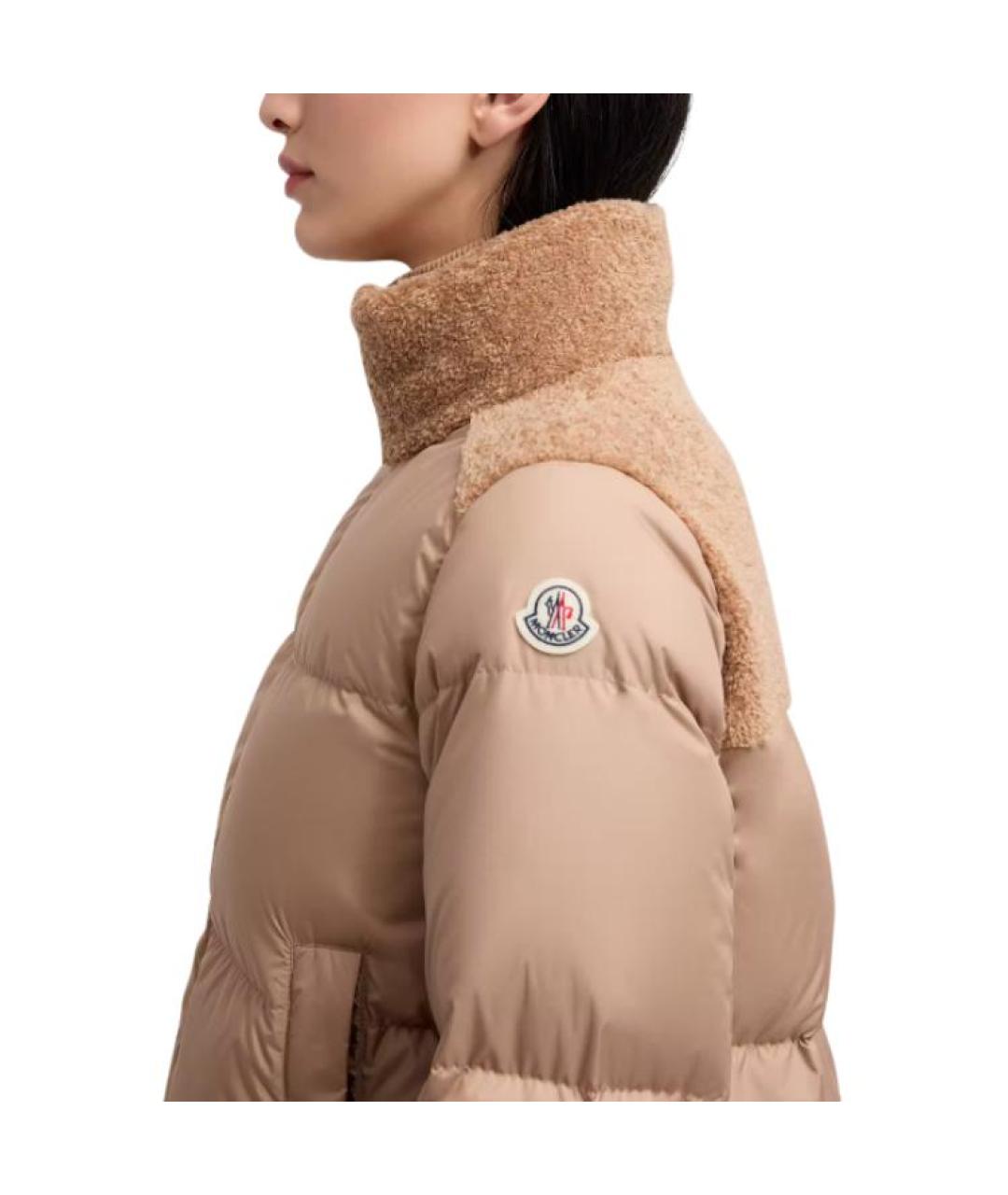 MONCLER Бежевый пуховик, фото 5