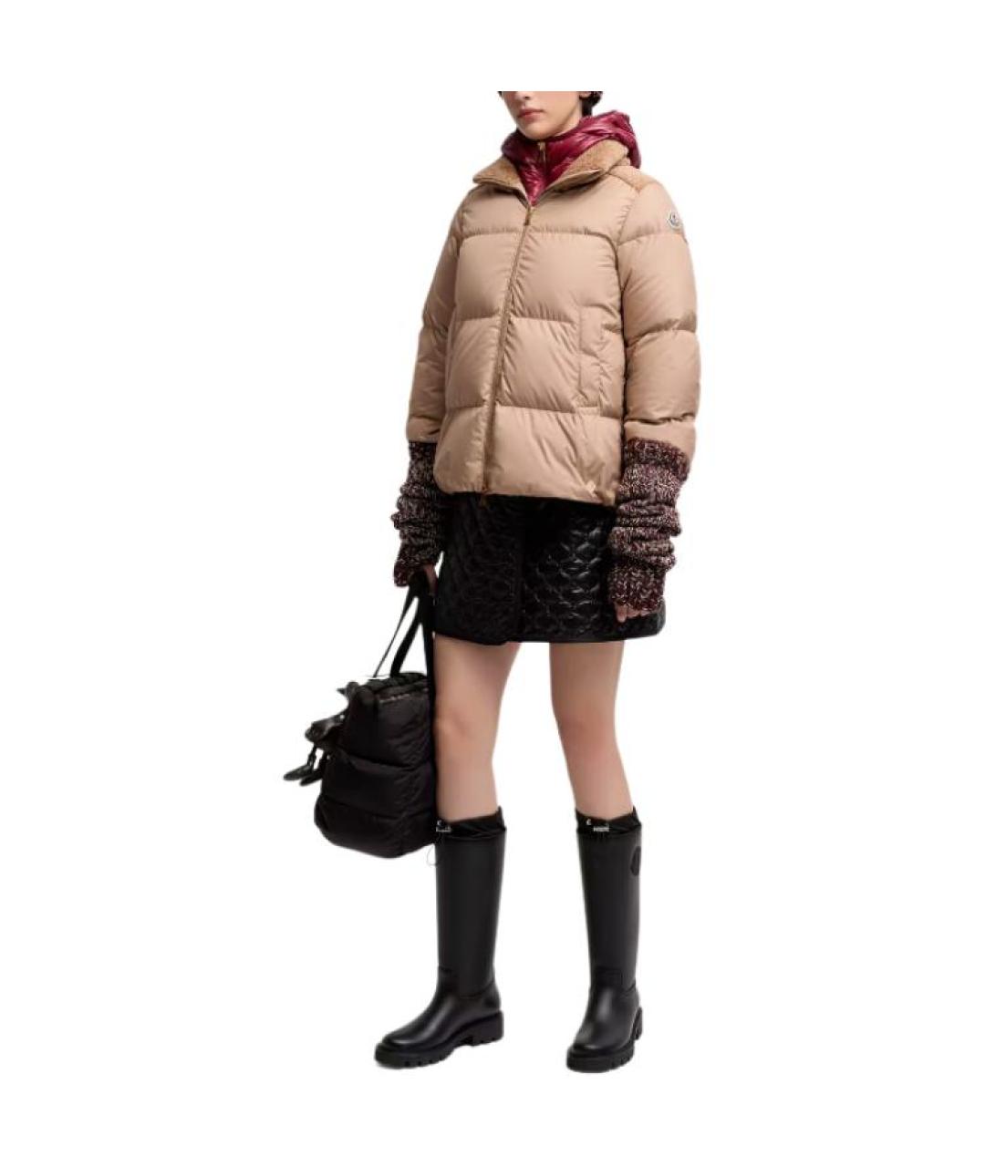 MONCLER Бежевый пуховик, фото 2