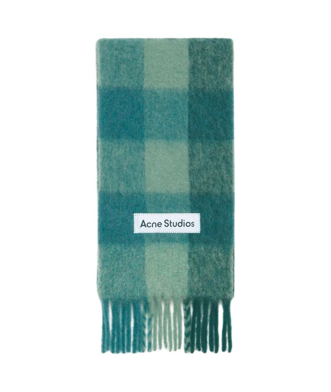 ACNE STUDIOS Зеленый шерстяной шарф, фото 1