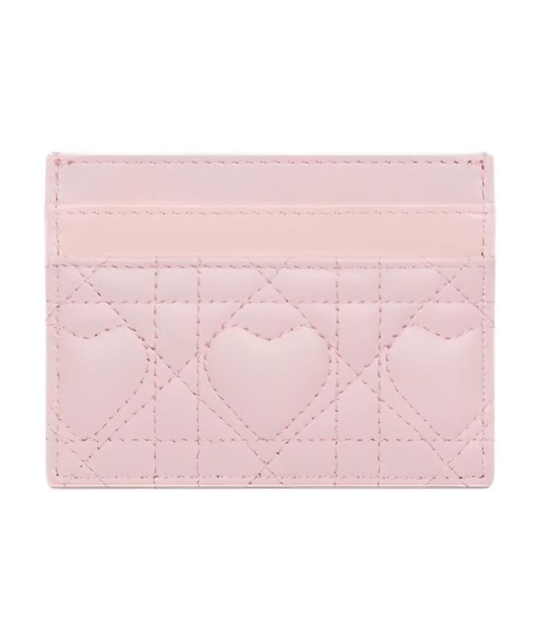 CHRISTIAN DIOR Розовый кожаный кардхолдер, фото 2
