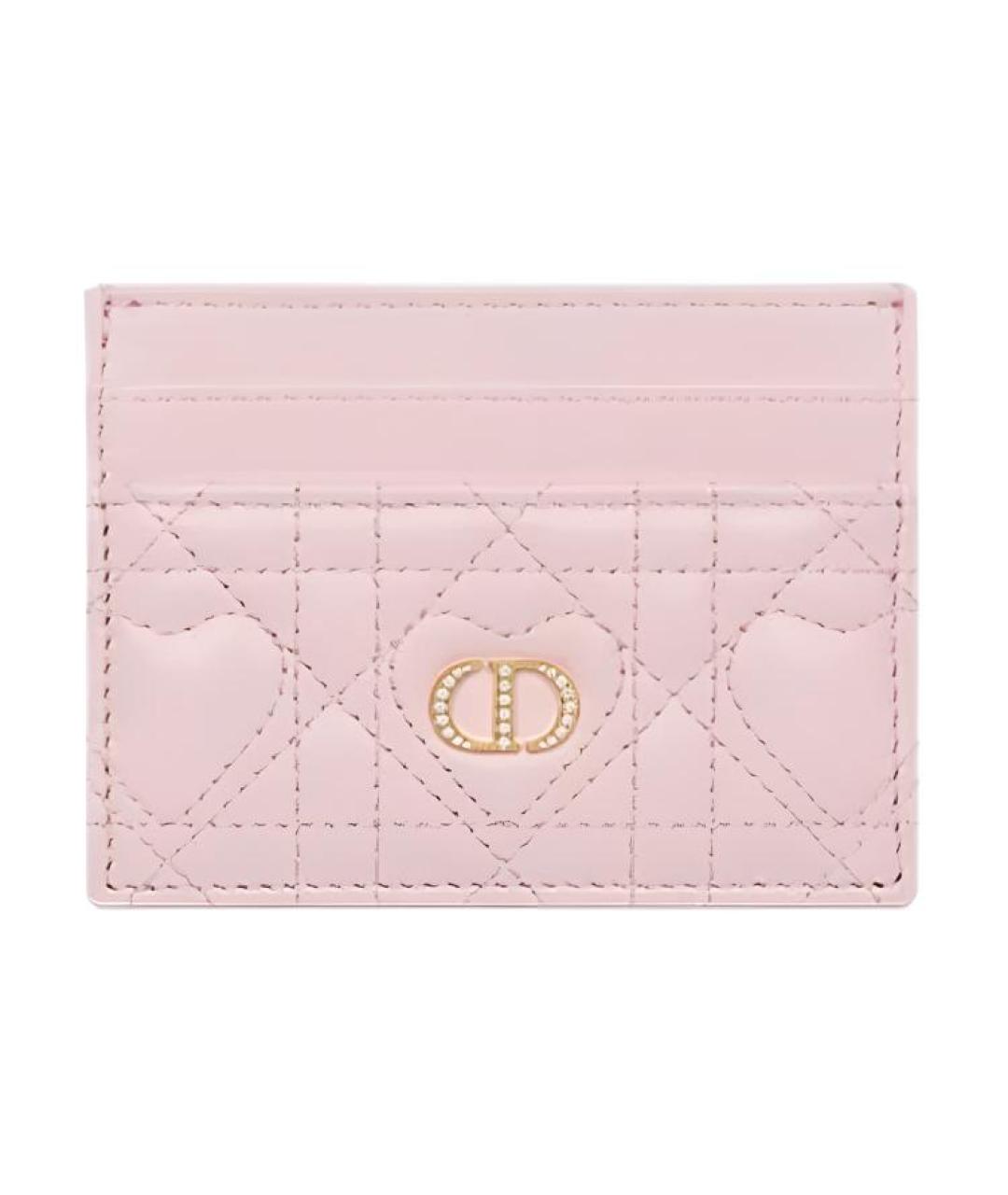 CHRISTIAN DIOR Розовый кожаный кардхолдер, фото 1