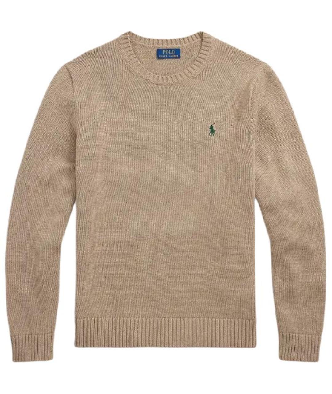 POLO RALPH LAUREN Коричневый хлопковый джемпер / свитер, фото 1