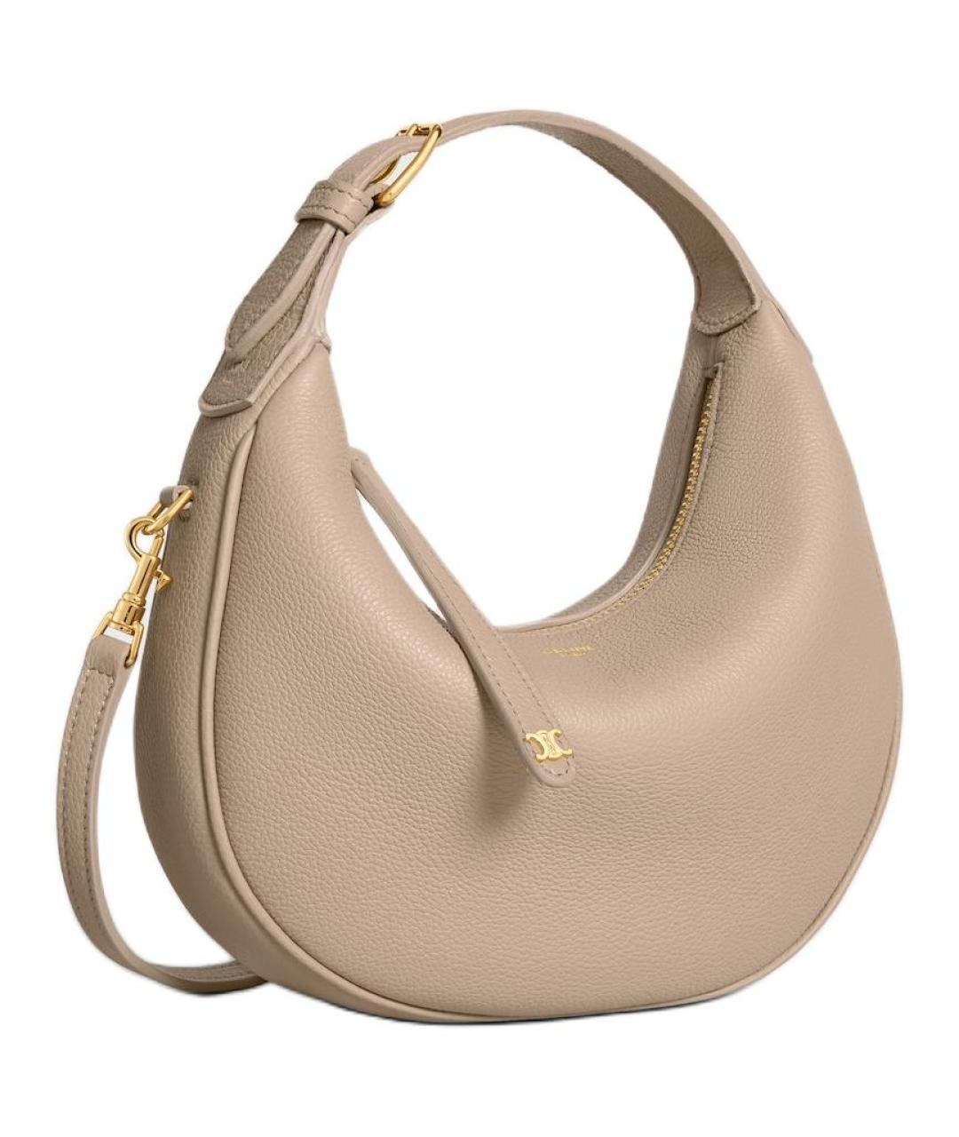 CELINE Бежевая кожаная сумка через плечо, фото 2