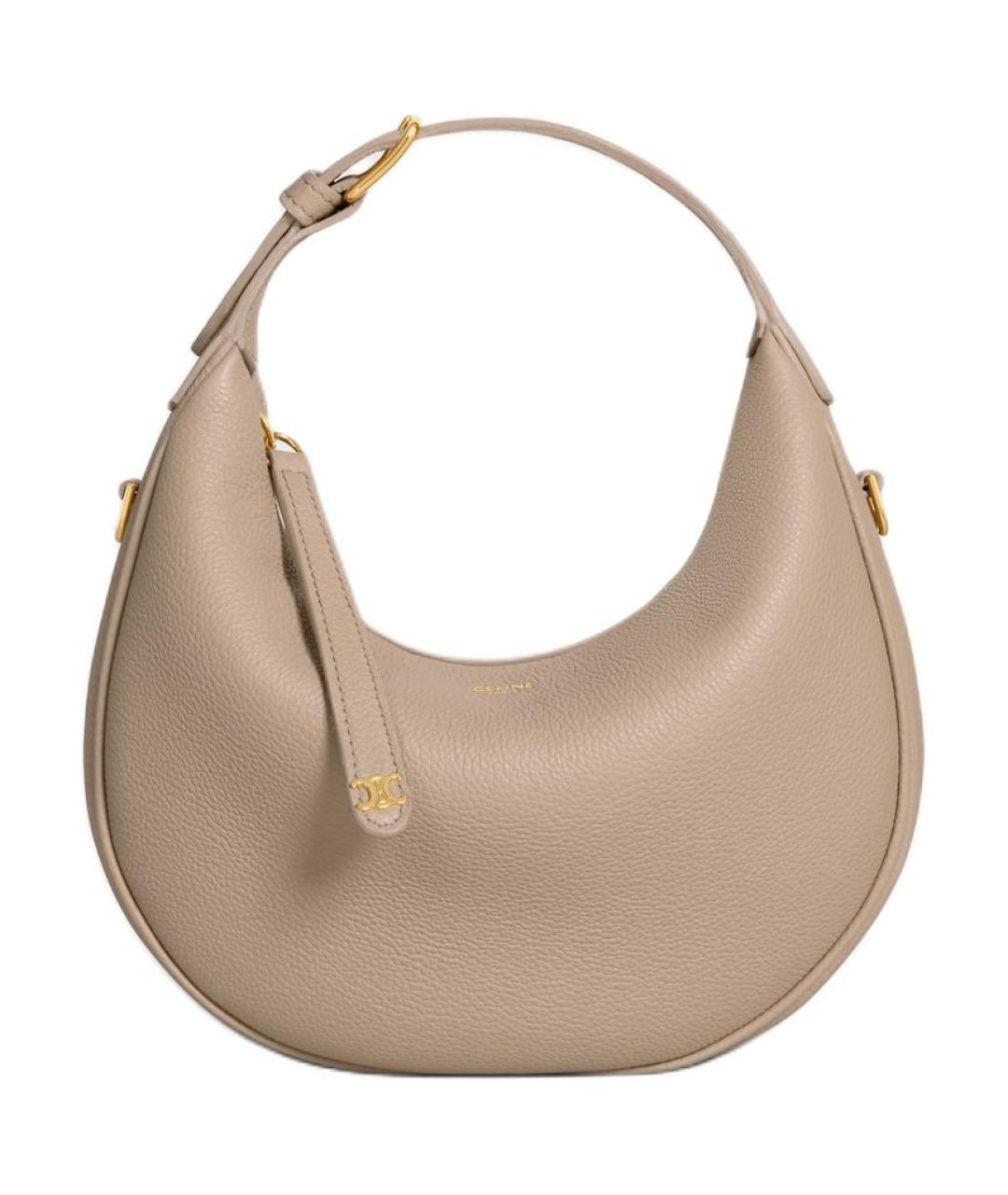 CELINE Бежевая кожаная сумка через плечо, фото 1