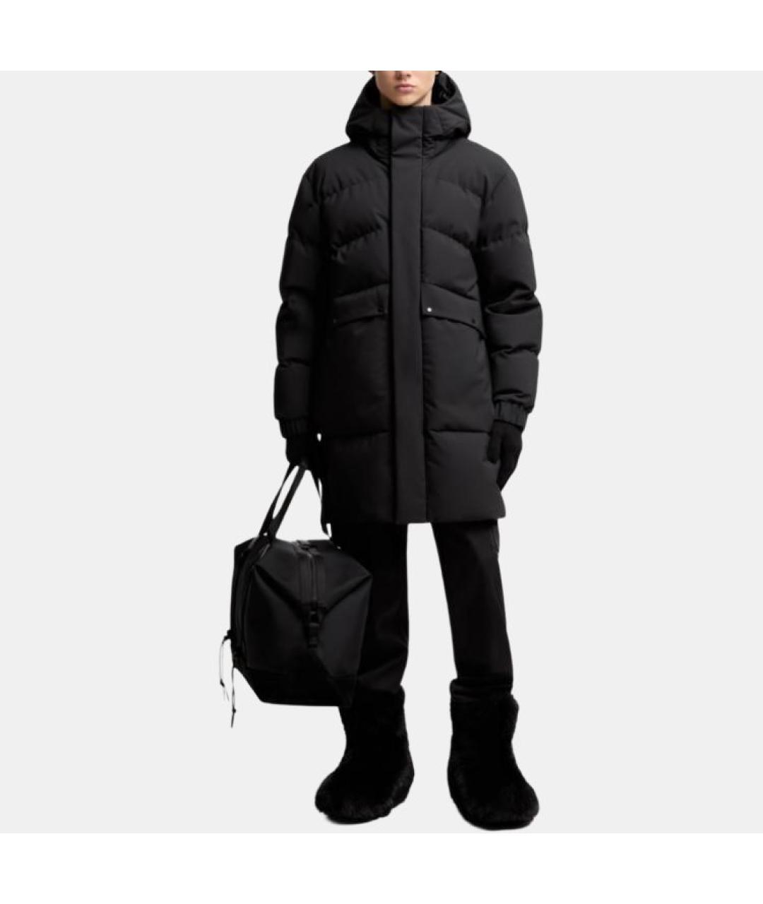 MONCLER Черный пуховик, фото 2