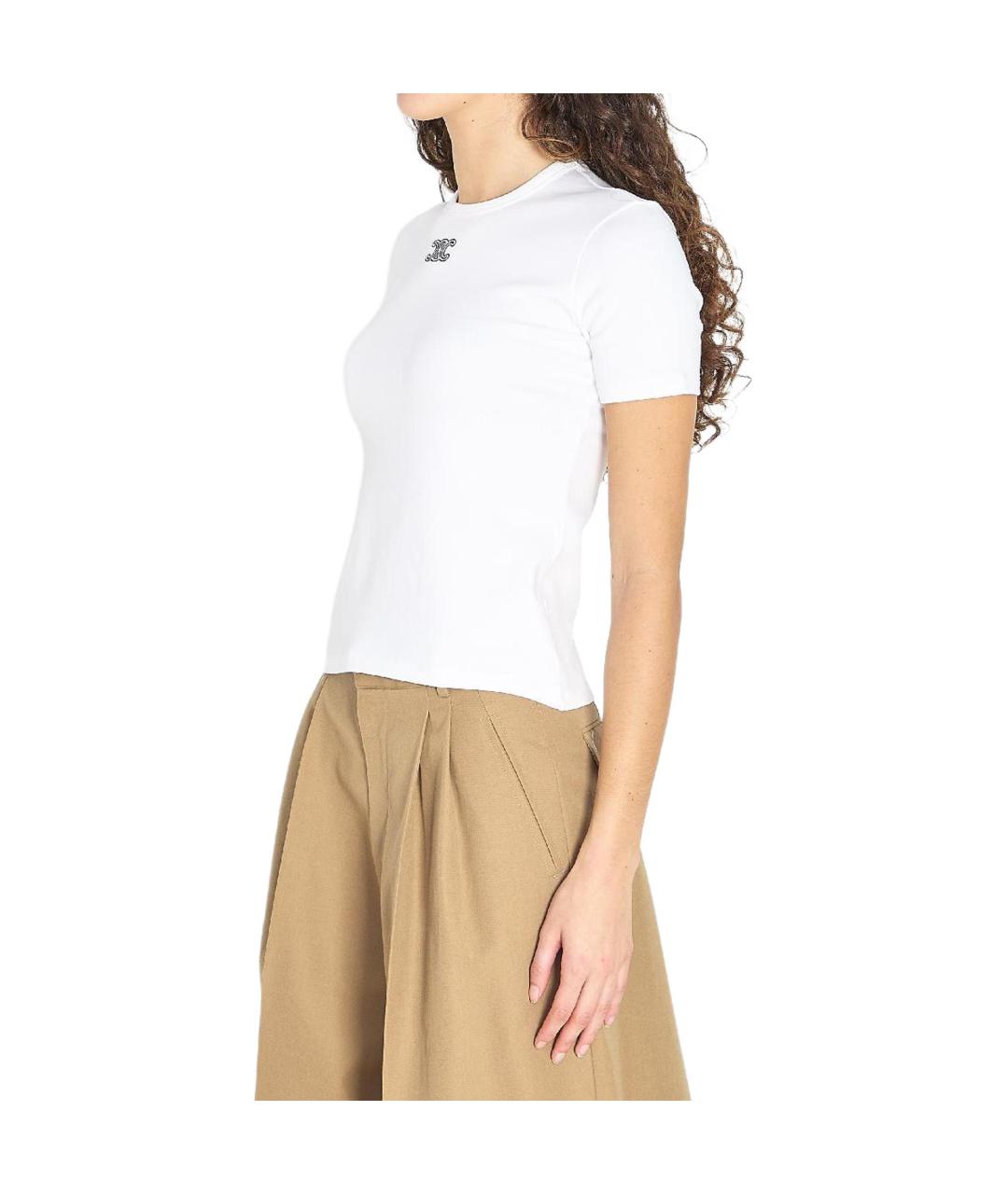 CELINE Белая футболка, фото 4