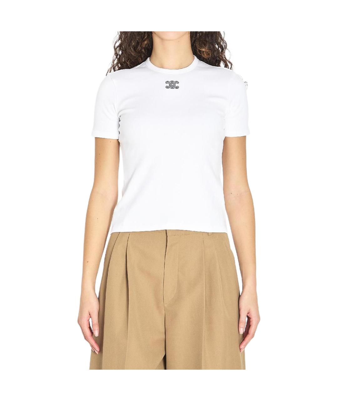 CELINE Белая футболка, фото 3