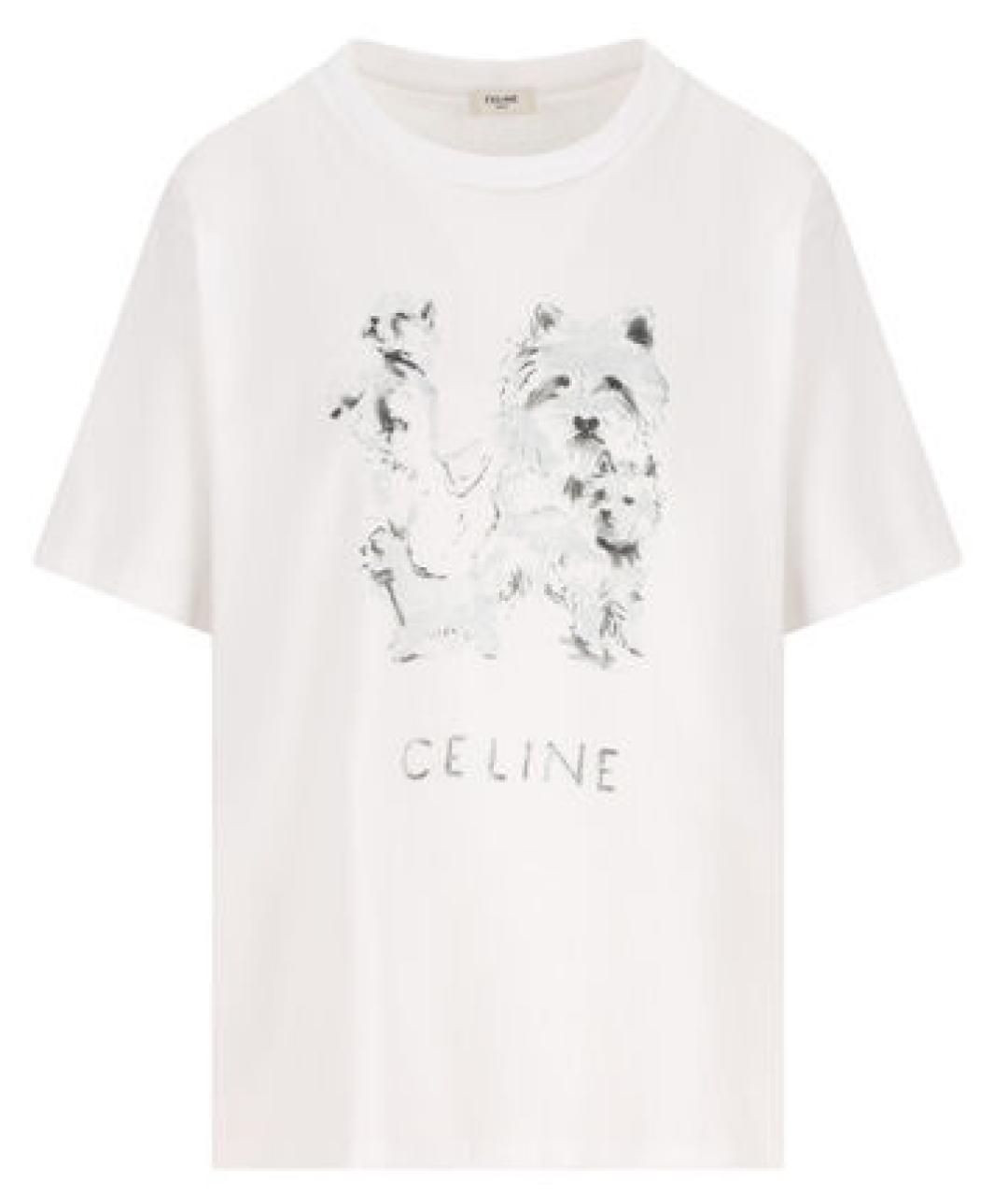 CELINE Бежевая хлопковая футболка, фото 3