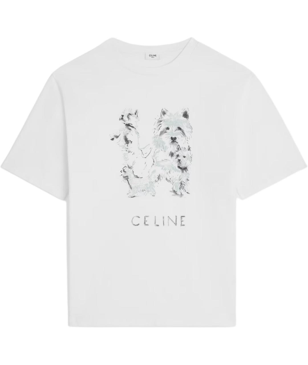 CELINE Бежевая хлопковая футболка, фото 1