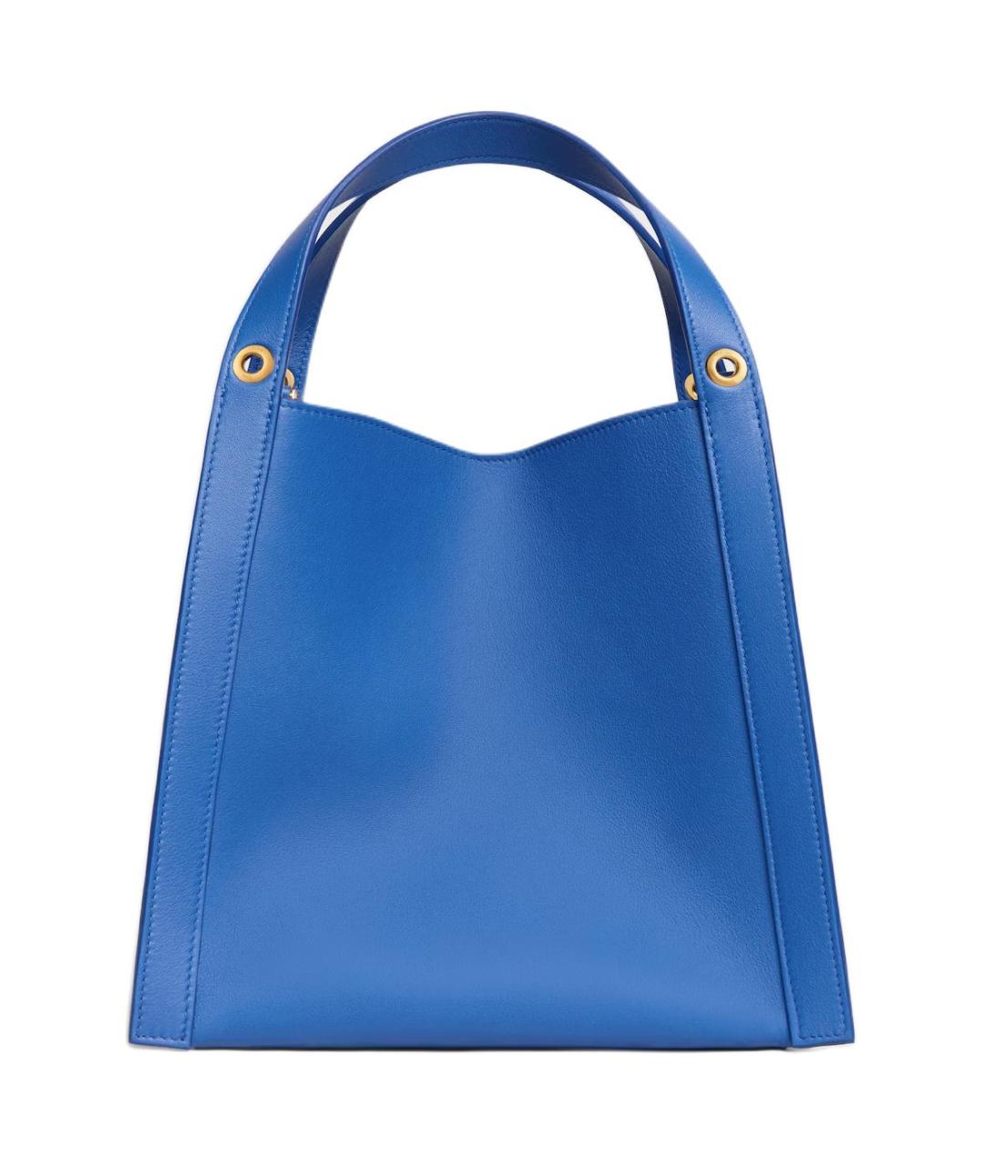 CELINE Синяя кожаная сумка с короткими ручками, фото 4