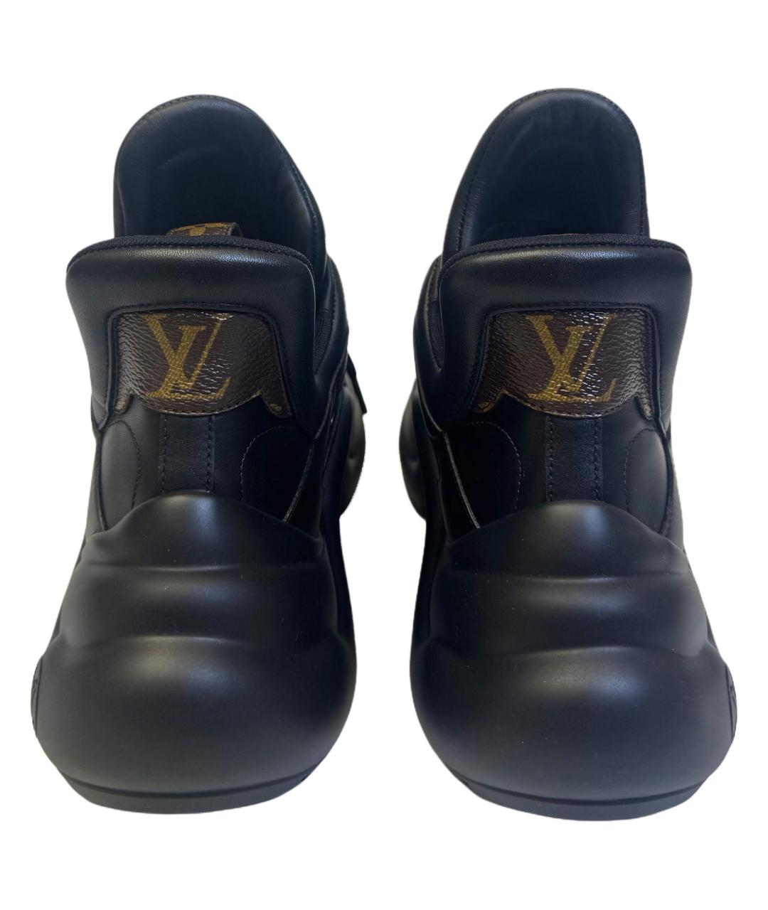 LOUIS VUITTON Черные кожаные кроссовки, фото 4