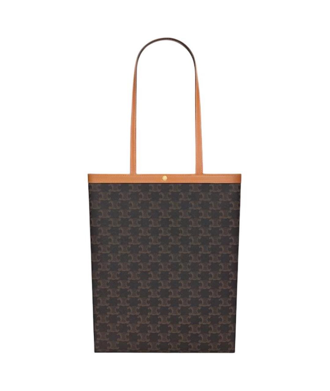 CELINE Коричневая кожаная сумка тоут, фото 1