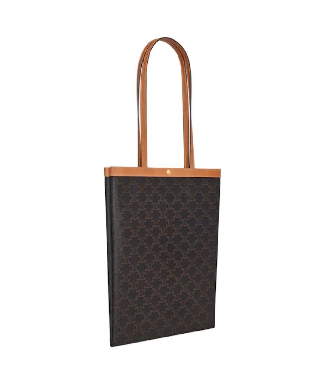 CELINE Коричневая кожаная сумка тоут, фото 2