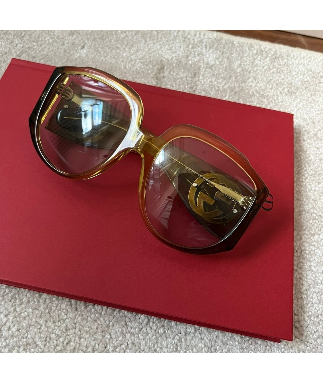 GUCCI Зеленые пластиковые солнцезащитные очки, фото 3