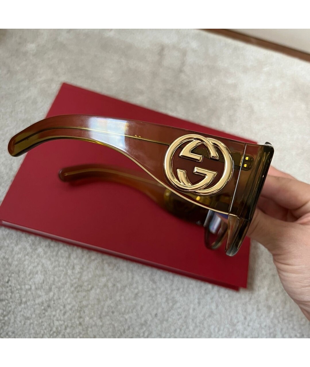 GUCCI Зеленые пластиковые солнцезащитные очки, фото 4