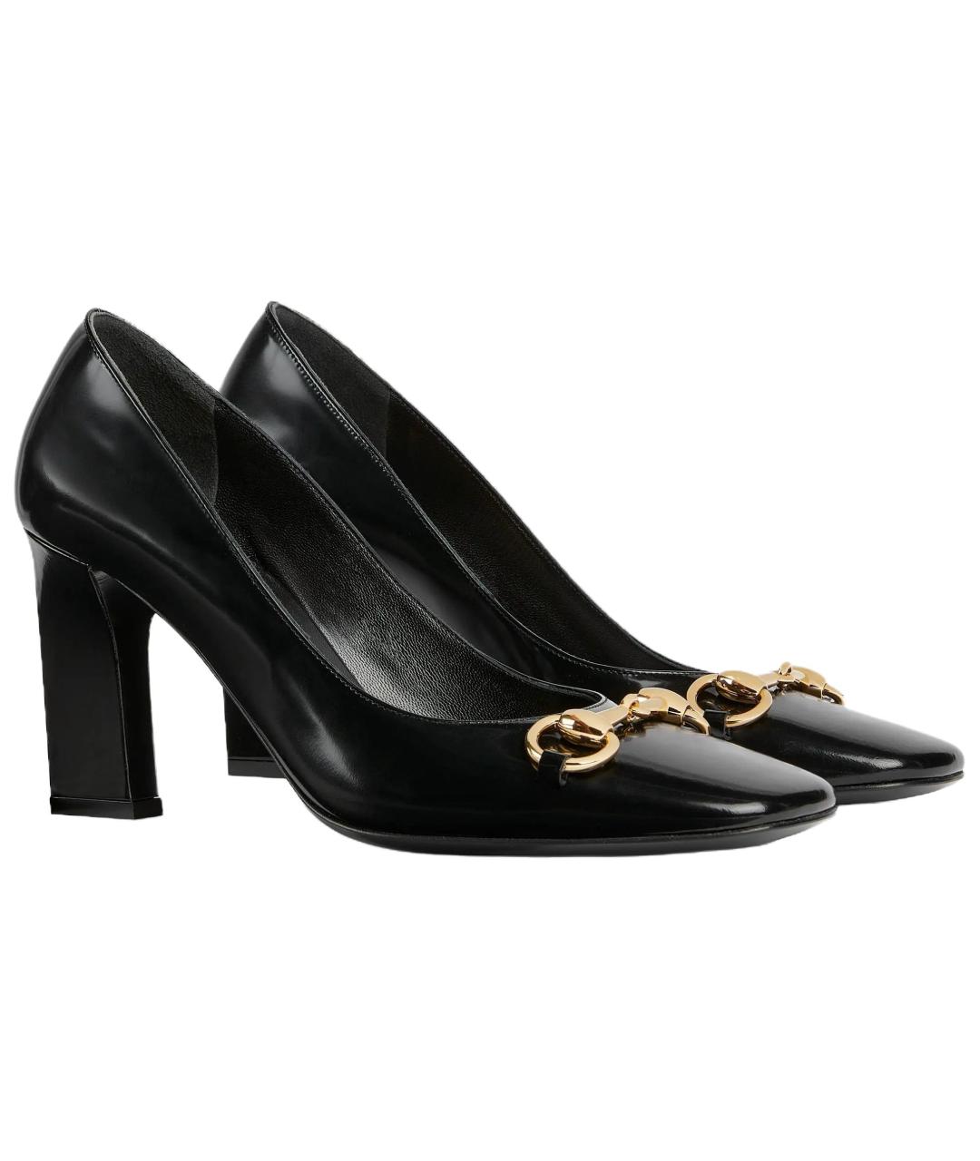 GUCCI Черные кожаные туфли, фото 3