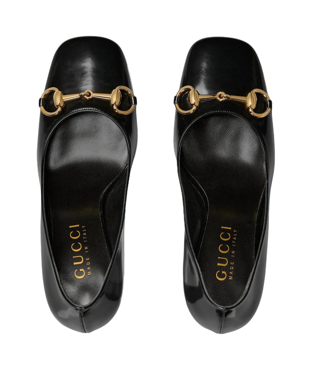 GUCCI Черные кожаные туфли, фото 4