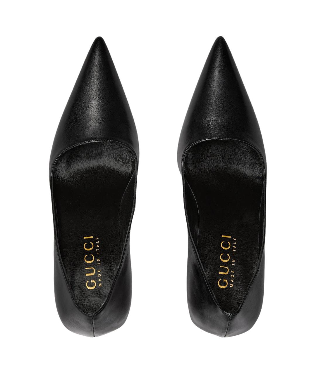 GUCCI Черные кожаные туфли, фото 4